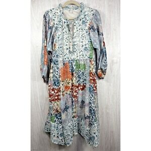 Cato Cottagecore Patchwork Lined Boho Maxi Dress XL (1X) 43.5″